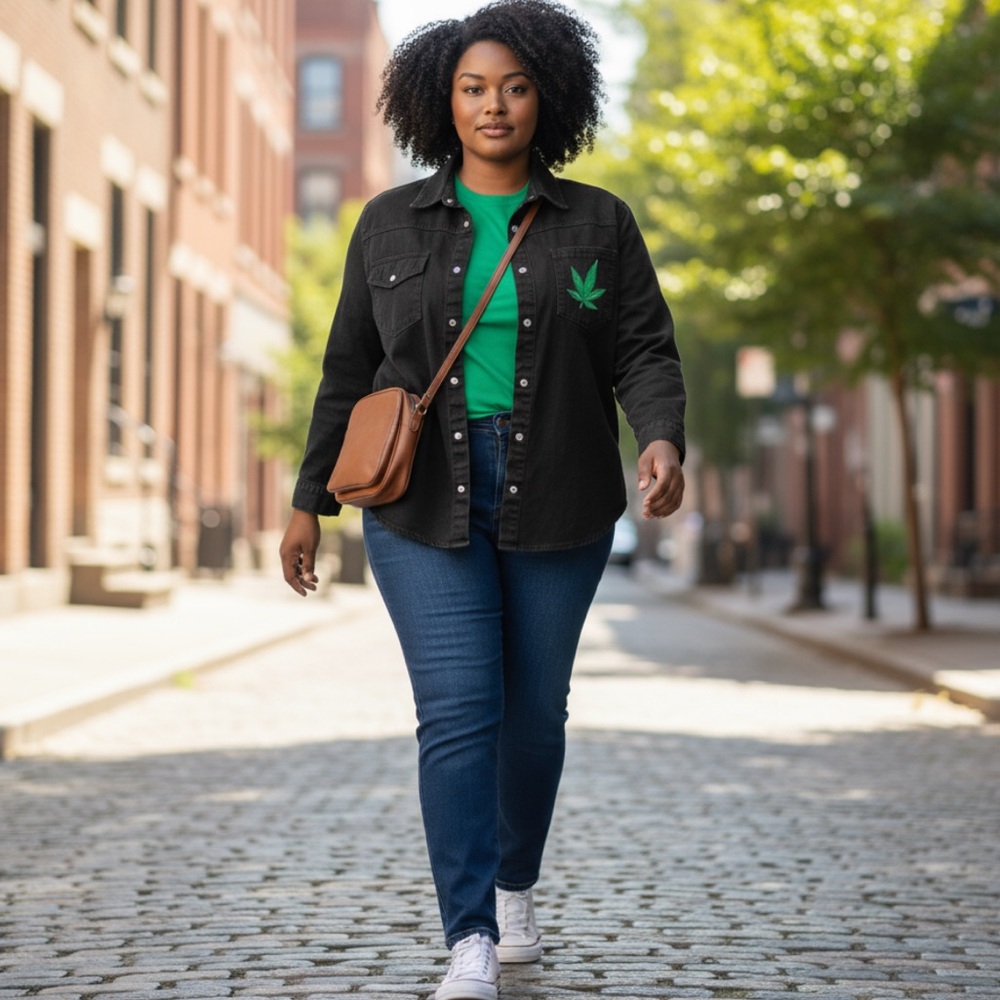 Cotton & Co. re vamped black jean jacket.